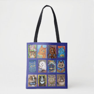 Tote Bag Louis Wain Cat Art Collage