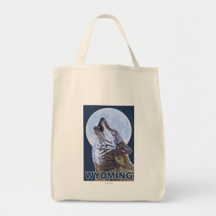 Tote Bag Loup gris HowlingWyoming