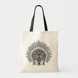 Tote Bag Loup inspiré dans le capot fait varier le pas de