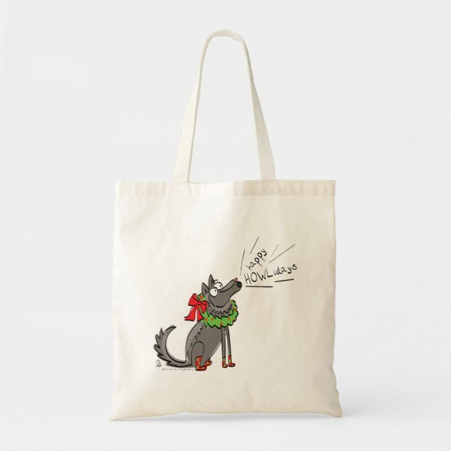 Tote Bag Loup Noël Funny Mignonnes Enfants (Devant)