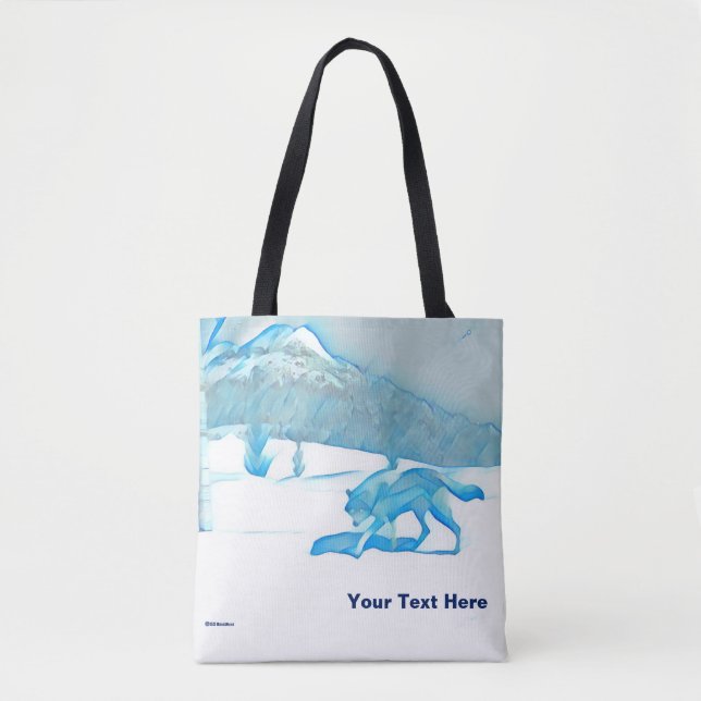 Tote Bag Loup solitaire dans WInter (Devant)