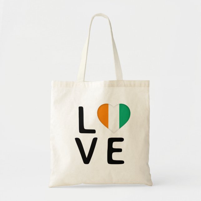 Tote Bag Love - Drapeau de la Côte d'Ivoire (Devant)