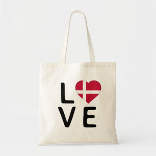 Tote Bag Love - Drapeau du Danemark