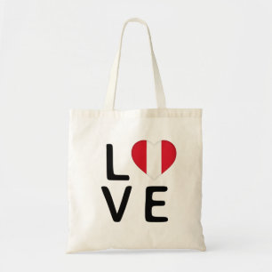 Tote Bag Love - Drapeau du Pérou