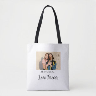 Tote Bag Love Forever LGbtq couple fierté ajouter nom photo
