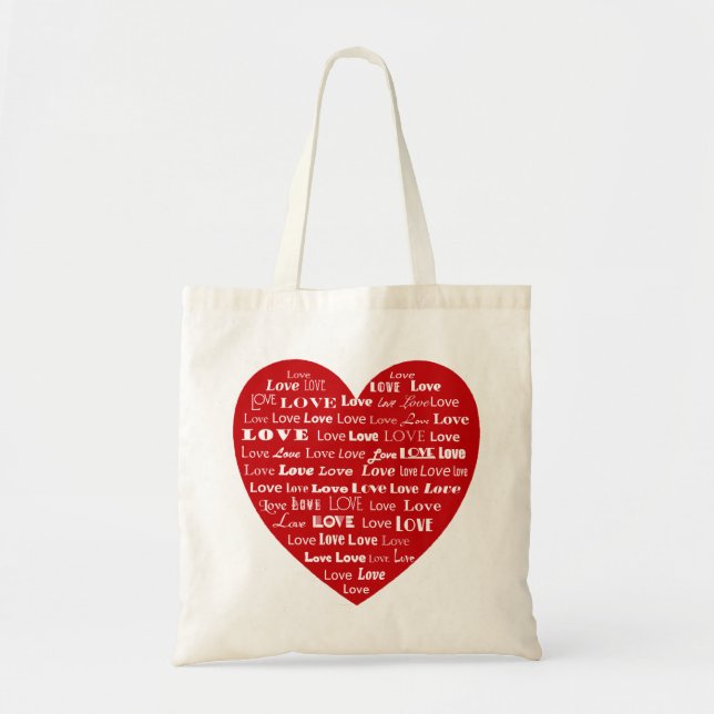 Tote Bag Love Heart Word (Devant)