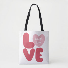Tote Bag LOVE Lauder Live Pink Typographie