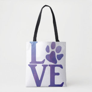 Tote Bag Love Paw Classic Purple