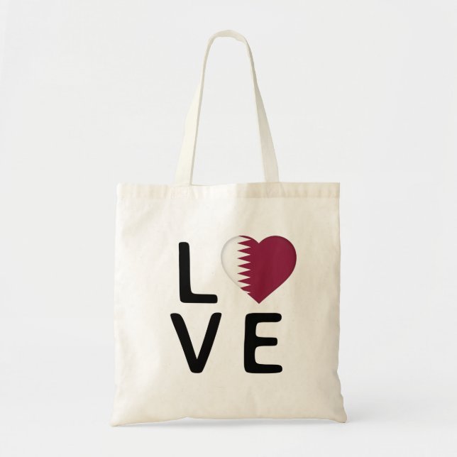 Tote Bag Love - Qatar Flag (Devant)