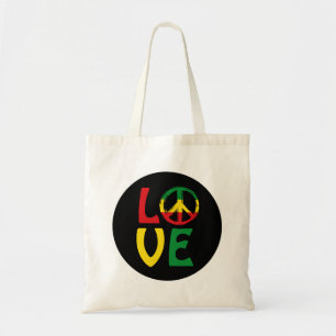 Tote Bag LOVE Reggae avec symbole de paix