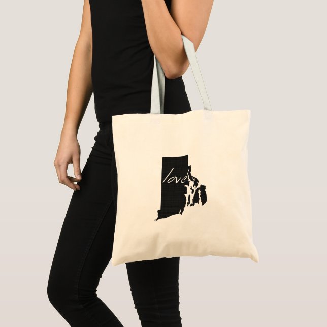 Tote Bag Love Rhode Island en forme de tableau noir (Devant (produit))