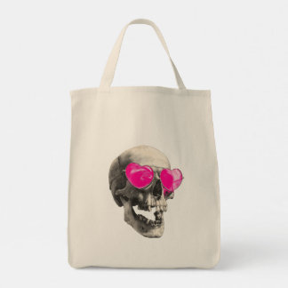 Tote Bag 💗 Love Skull – Lunettes de soleil cœur rose