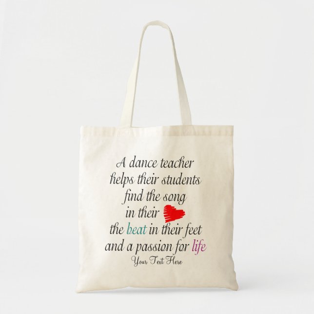Tote Bag Love to Teach Dance Bag - Personnalisable (Devant)
