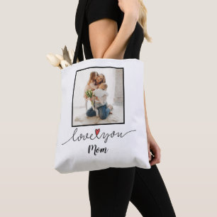 Tote Bag Love You Mom Photo Fête des mères