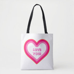 Tote Bag Love You Valentine's Day Cute Rose Shades Coeurs