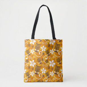 TOTE BAG LUAU TIKI MOTIF (ORANGE)