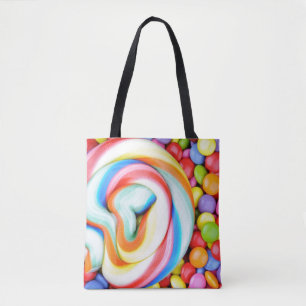 Tote Bag Lucette rayée et je-sais-tout multicolores