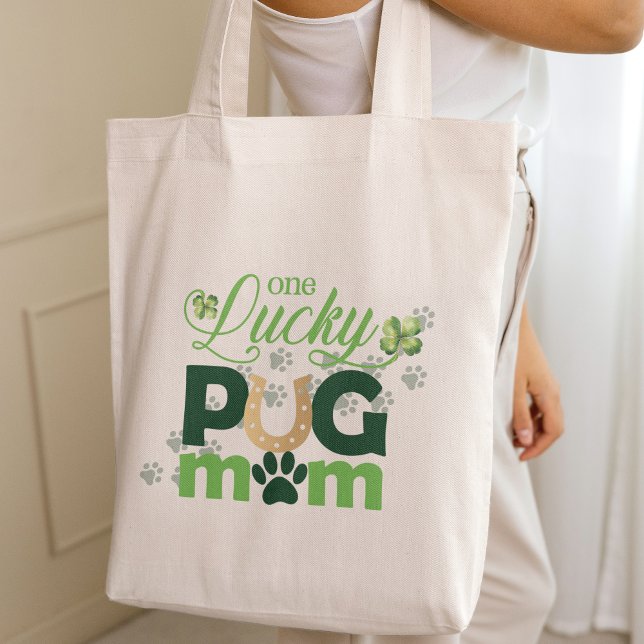 Tote Bag Lucky Carlin Mom St. Patrick's Day Photo personnal (Créateur téléchargé)