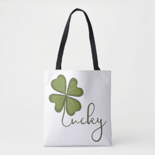 Tote Bag Lucky Four Leaf Clover