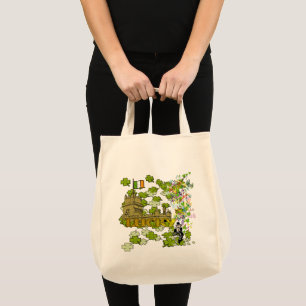 Tote Bag Lucky Leprechaun et son château irlandais