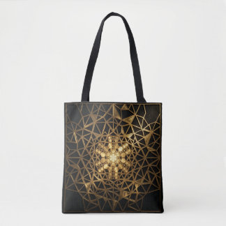 Tote Bag Lueur Sacrée de Géométrie Dorée