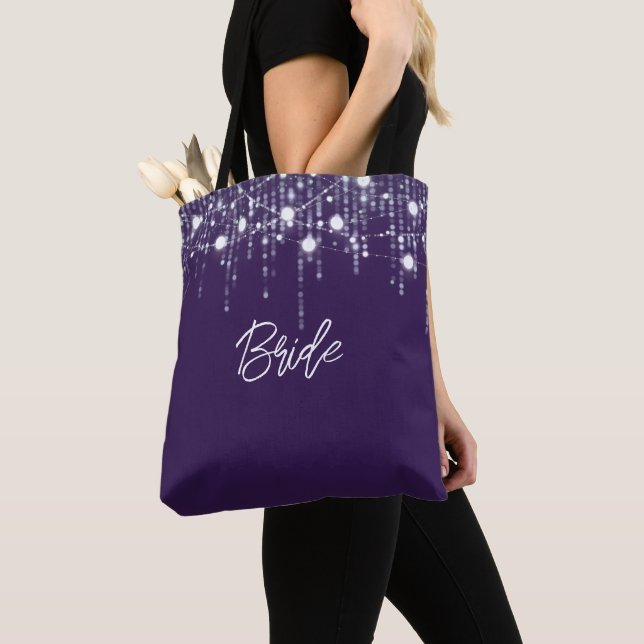 Tote Bag Lumière de suspension violette et blanche (De près)
