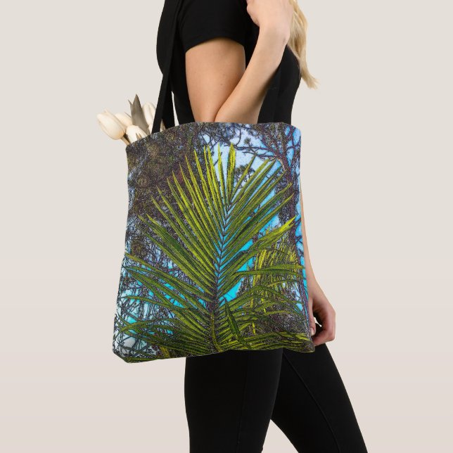 Tote Bag Lumière du soleil sur la Fourre-tout Palm Fronds (De près)