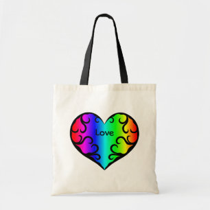 Tote Bag Lumière mignonne de coeur d'arc-en-ciel de