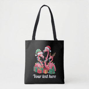 Tote Bag Lumières de Noël personnalisées Flamingo Palm de N