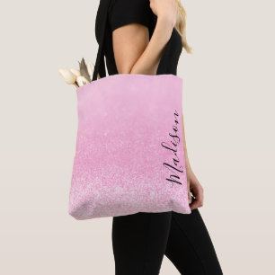 Tote Bag Lumières de Parties scintillant rose personnalis