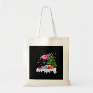 Tote Bag Lumières des arbres de Noël Flamant rose