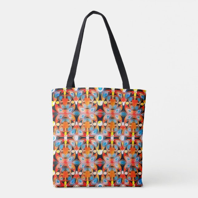 Tote Bag Lumières Ethermiques Bleues, Rouges, Oranges et Ja (Dos)