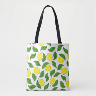 Tote Bag Lumineux citrons vert Feuille Motif