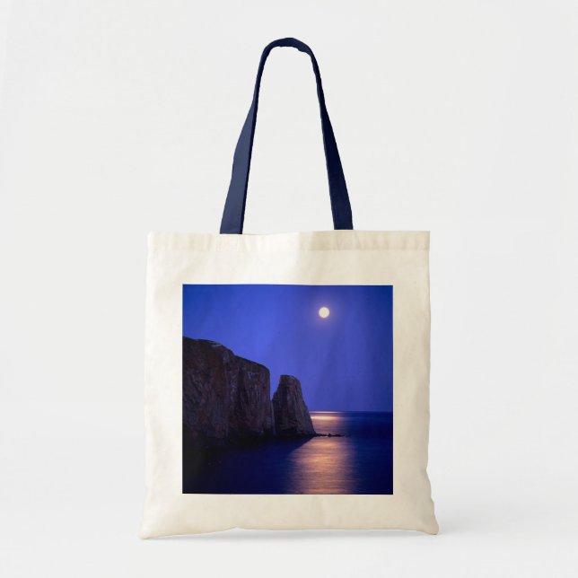 Tote Bag Lune À Dusk | Côte Gaspe de Perce Rock Québec (Devant)