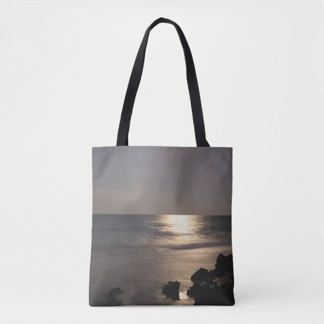 Tote Bag Lune au-dessus de l'océan (Devant)