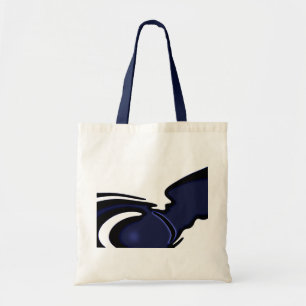 Tote Bag Lune bleue : Bleu Abstrait, Blanc & Noir