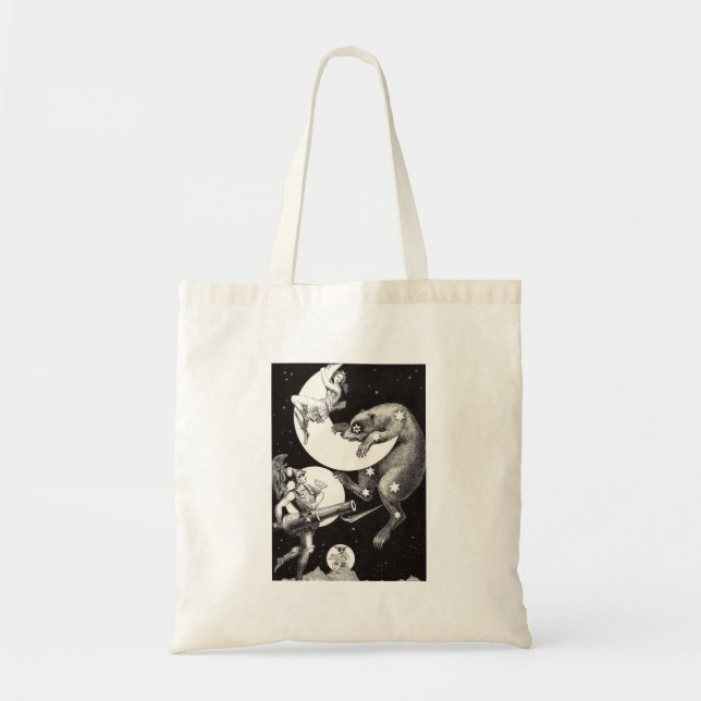 Tote Bag Lune céleste ciel Univers Dieu Nuit Illustration (Devant)