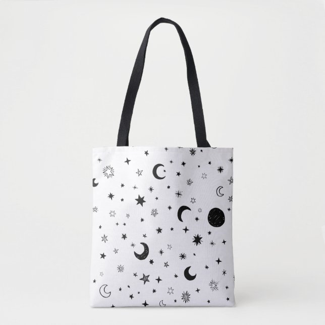 Tote Bag Lune et étoiles (Devant)