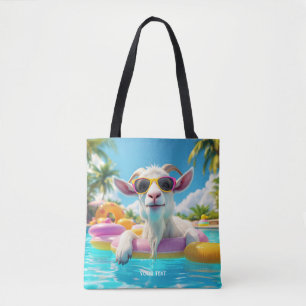 Tote Bag Lunettes de chèvre de chèvre mignonne Imaginaire