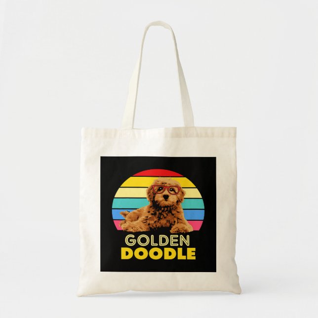 Tote Bag Lunettes Goldendoodle 121 (Devant)
