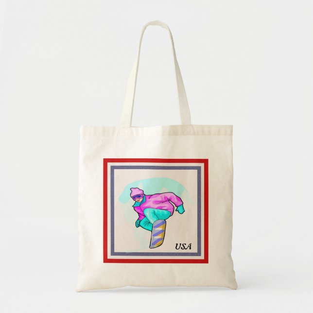 Tote Bag Luv to Snowboard (Devant)
