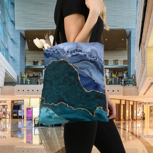 Tote Bag Lux Peacock Agate & Gold