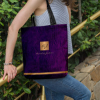 Luxe élégant or moderne violet monogrammed