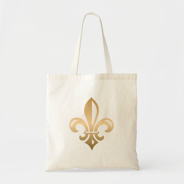 Tote Bag Luxueux Gold Fleur de Lis (Devant)