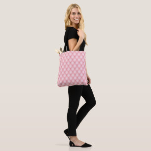 Tote Bag Luxueux Motif en diamant verni rose