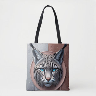 Tote Bag Lynx sauvage géométrique avec des détails modernes