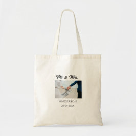 Tote Bag M & Mme ajout nom de famille date année cadeau de 