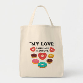 TOTE BAG MA LANGUE D'AMOUR EST LES DONUTS