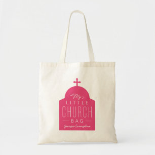 Tote Bag Ma petite église mignonne dôme orthodoxe rose fonc