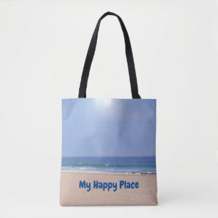 Tote Bag Ma plage heureuse Fourre-tout d'endroit